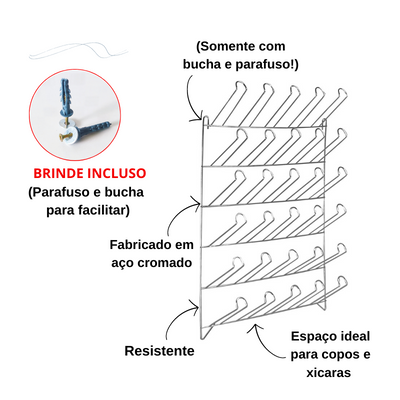 Suporte para Copos De Parede Para 30_Unidades