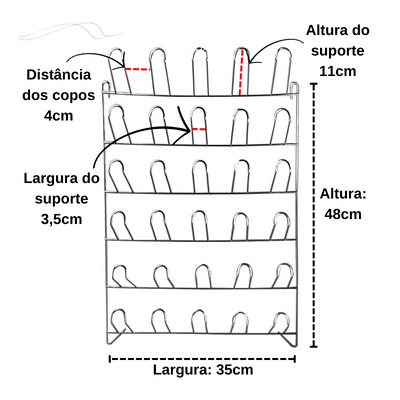 Suporte para Copos De Parede Para 30_Unidades