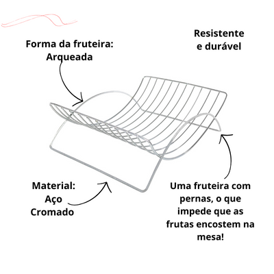 Fruteira de Mesa Cromada Arqueada