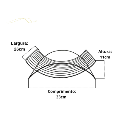 Fruteira de mesa Arqueada Preta