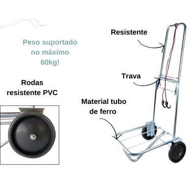 Carrinho Maleiro Zinco Branco