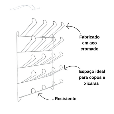 Suporte para Copos De Parede Para 20_Unidades