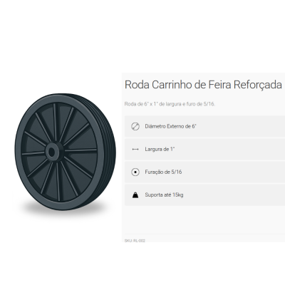 Roda para Carrinho de Feira Fechada