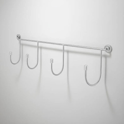 Cabide de Parede 4 Ganchos Multiuso - Cromado