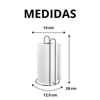 Porta Rolo Papel Toalha Vertical -  Cromado