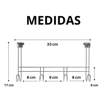 Cabide de Porta 4 ganchos - Epóxi Branco