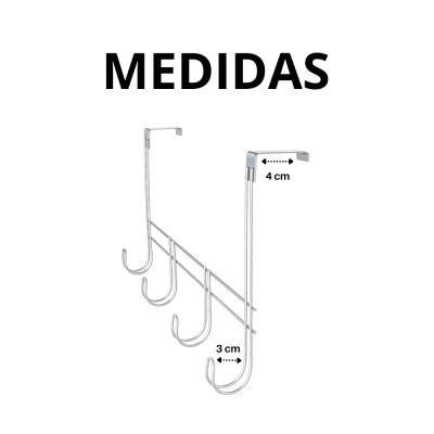 Cabide de Porta 4 ganchos - Epóxi Branco