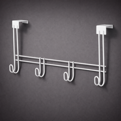 Cabide de Porta 4 ganchos - Epóxi Branco