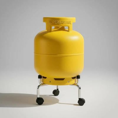 Suporte para Botijão de gás e Vaso de Planta - Cromado Suporte para Botijão de gás e Vaso de Planta - Cromado