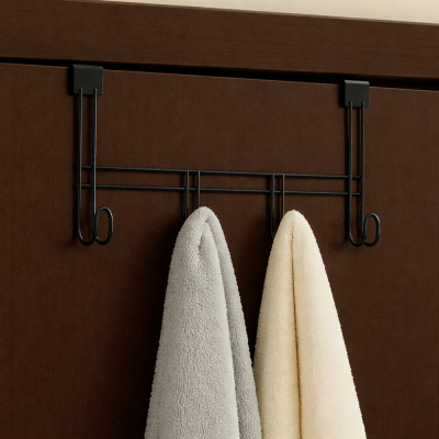 Cabide de Porta 4 ganchos - Epóxi Preto Cabide de Porta 4 ganchos - Epóxi Preto