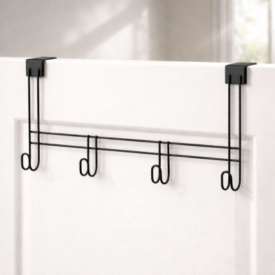 Cabide de Porta 4 ganchos - Epóxi Preto Cabide de Porta 4 ganchos - Epóxi Preto