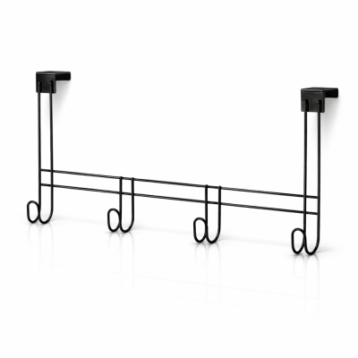 Cabide de Porta 4 ganchos - Epóxi Preto Cabide de Porta 4 ganchos - Epóxi Preto