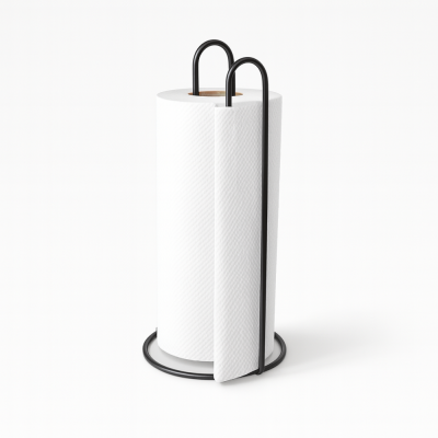 Porta Rolo Papel Toalha Vertical - Epóxi Preto Porta Rolo Papel Toalha Vertical - Epóxi Preto